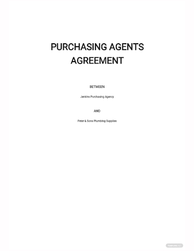 purchasing agents agreement template