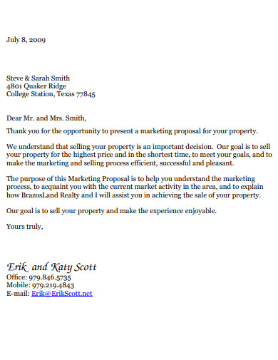 real estate project services proposal