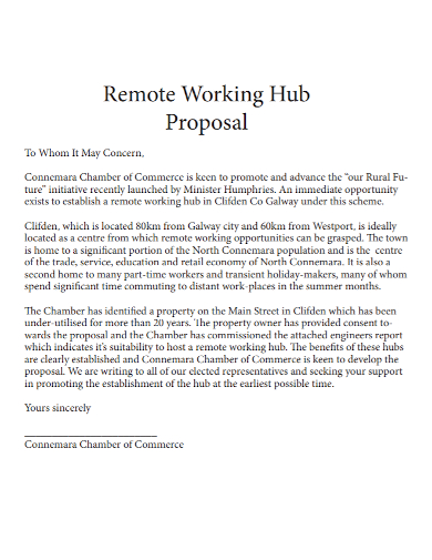 remote working hub proposal