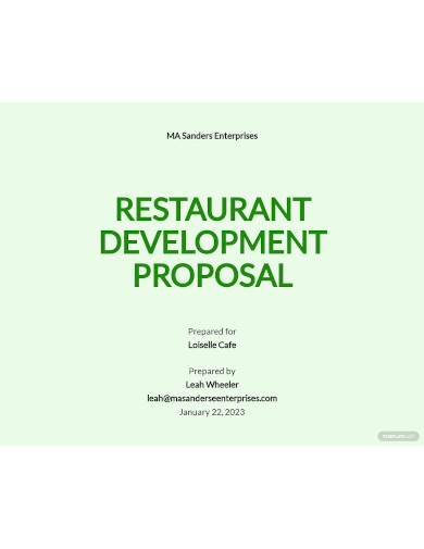 restaurant development proposal