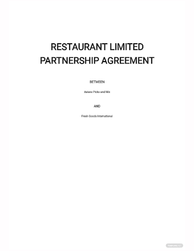 restaurant limited partnership agreement template