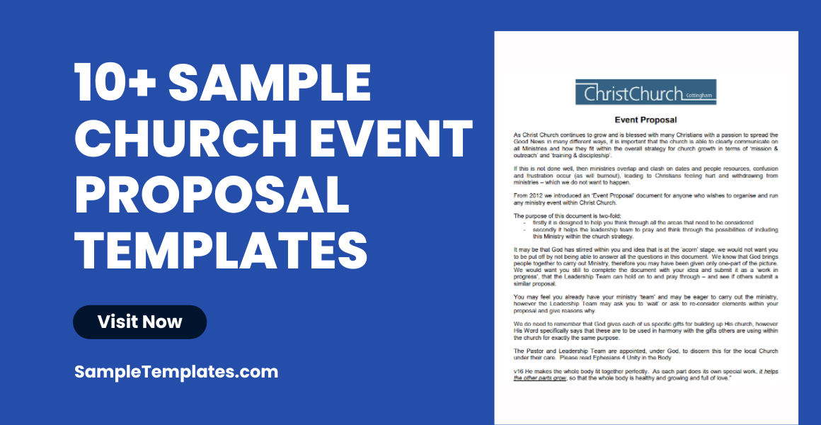sample church event proposal templates