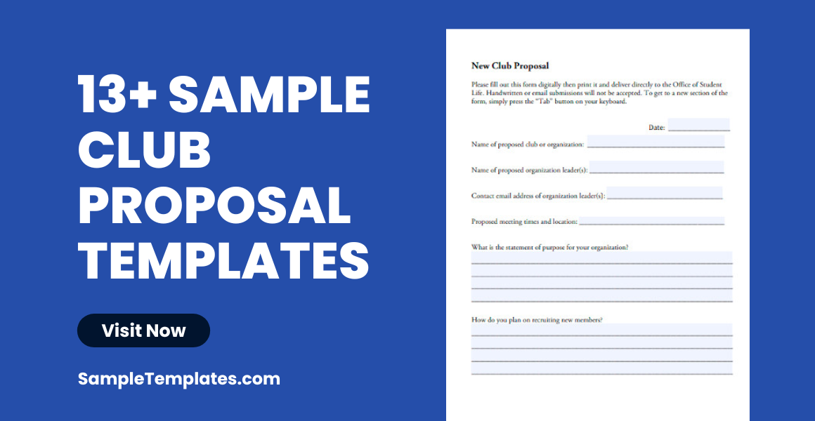 sample club proposal templates