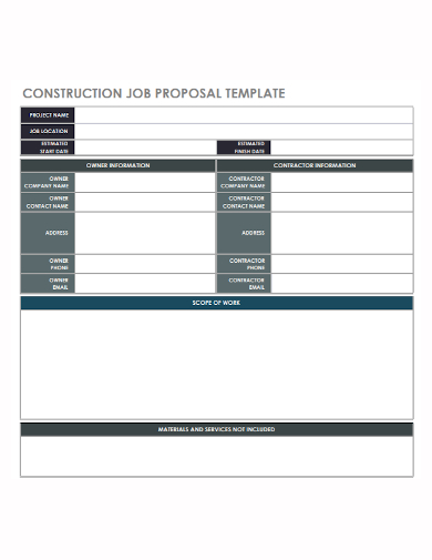 sample construction job proposal