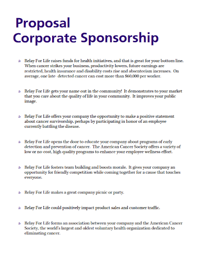 sample corporate sponsorship proposal