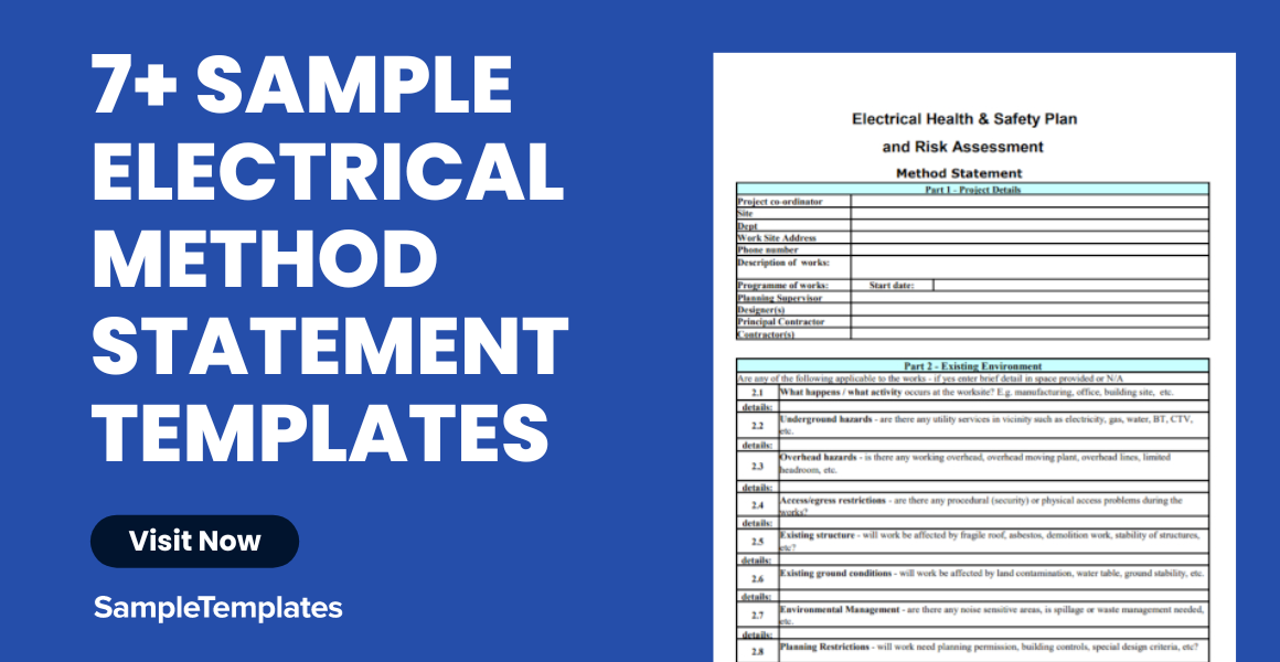 Sample Electrical Method Statement Template