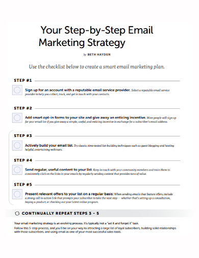 sample email marketing strategy