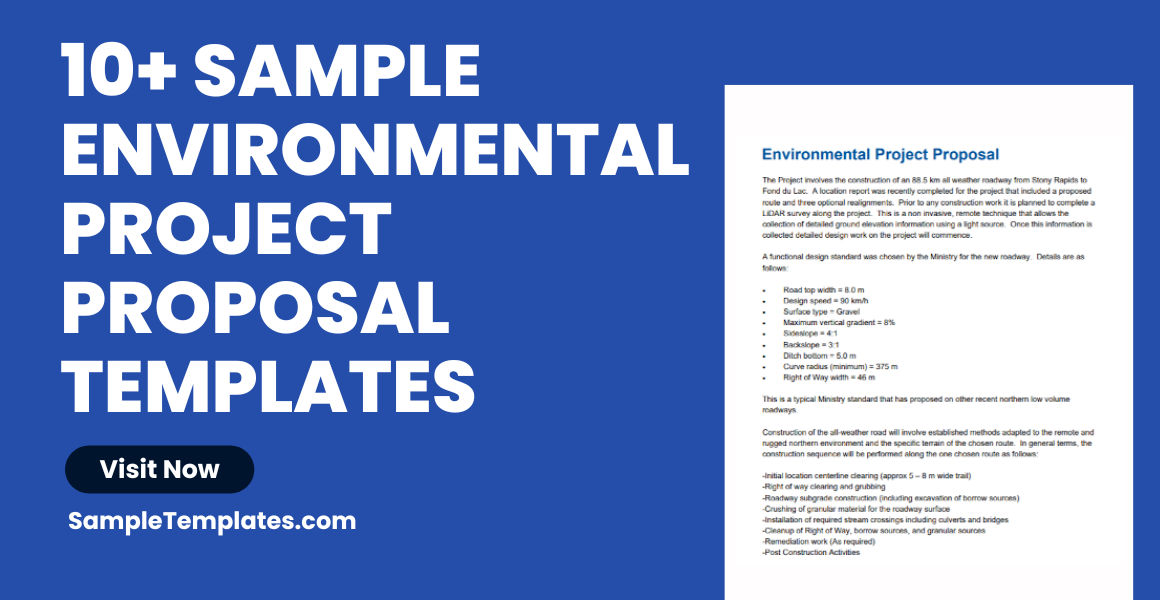 sample environmental project proposal templates