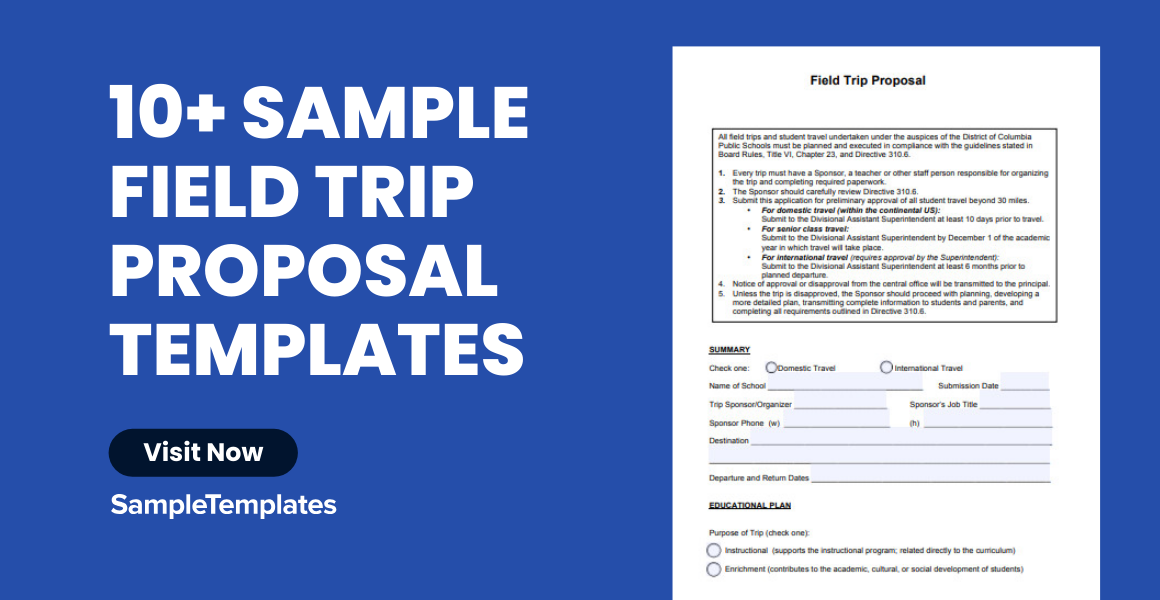 sample field trip proposal templates