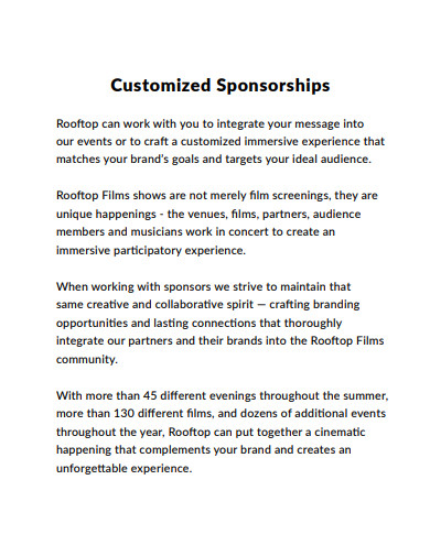 sample film sponsorship proposal