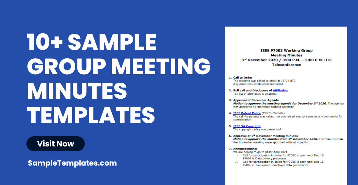 sample group meeting minutes templates