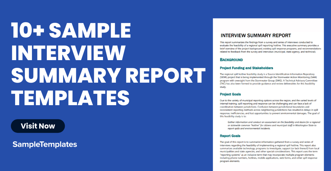 sample interview summary report templates