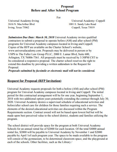 sample school program proposal