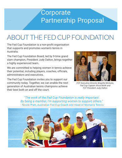 sample sports corporate partnership proposal