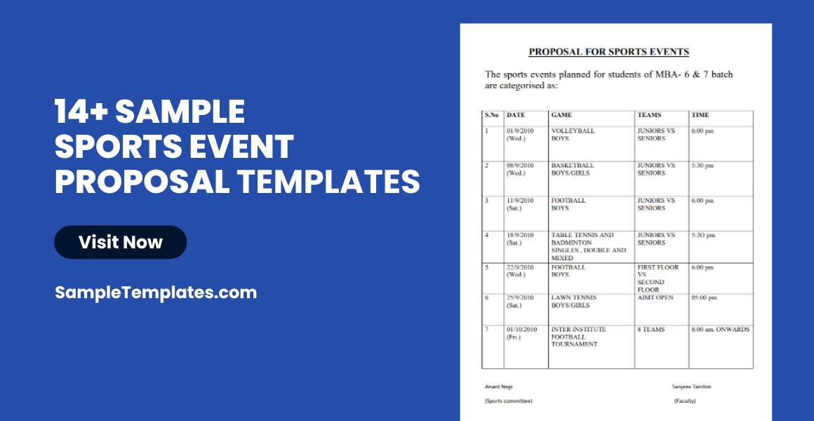 sample sports event proposal templates