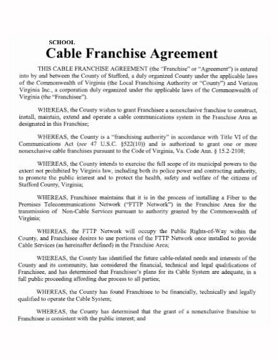 school cable franchise agreement