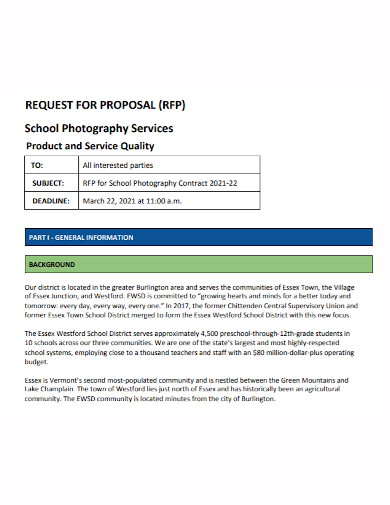 school product photography services proposal