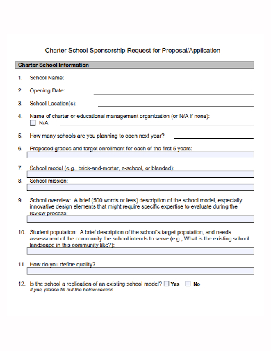 school sponsorship application proposal
