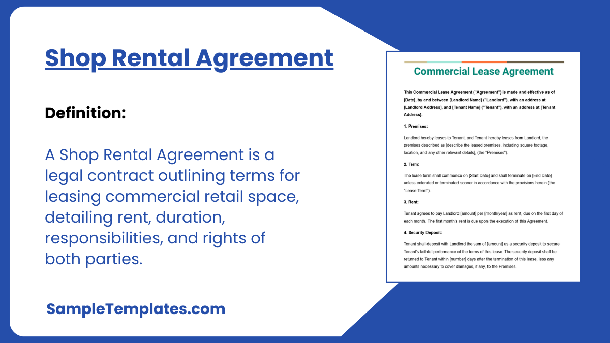 Shop Rental Agreement