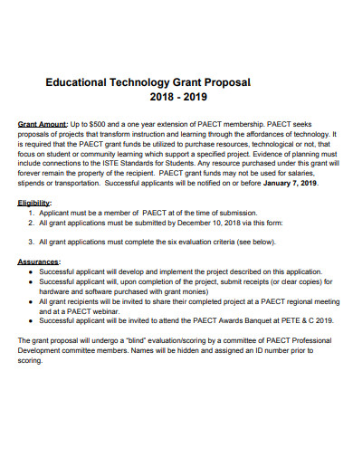simple education technology grant proposal