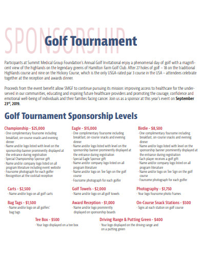 simple golf sponsorship proposal