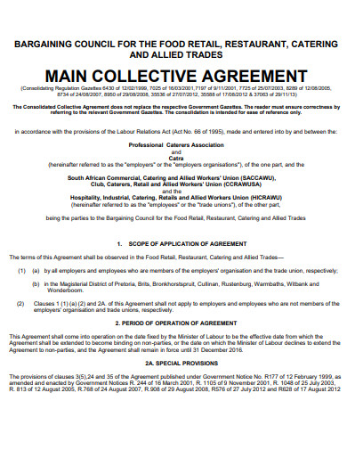 simple restaurant catering agreement