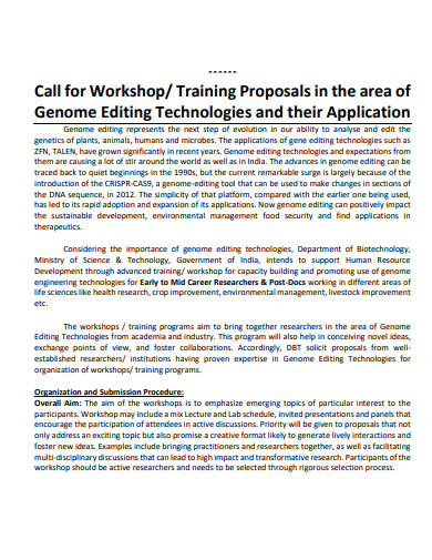 simple workshop training proposal