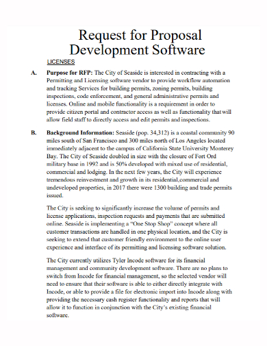 software development license proposal