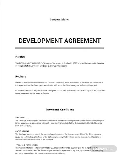 software development and publishing agreement