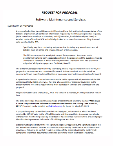 software maintenance services proposal
