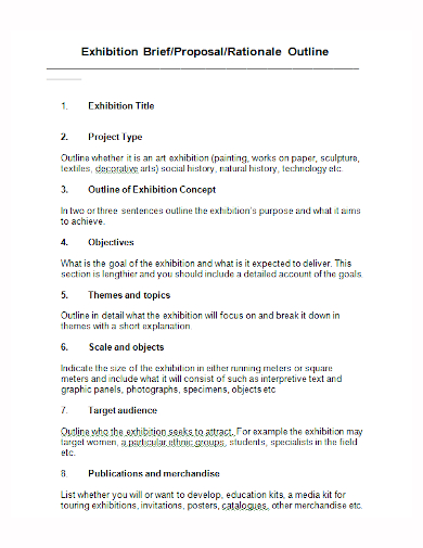 standard exhibition proposal outline