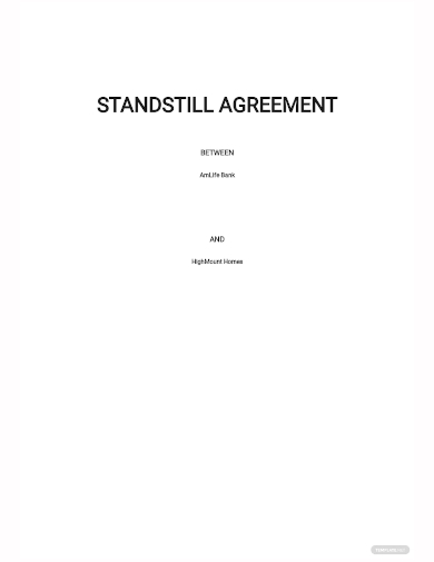standstill agreement template