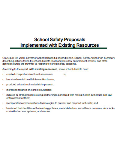 summary of school safety proposal