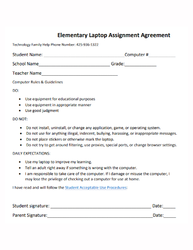 technology laptop assignment agreement