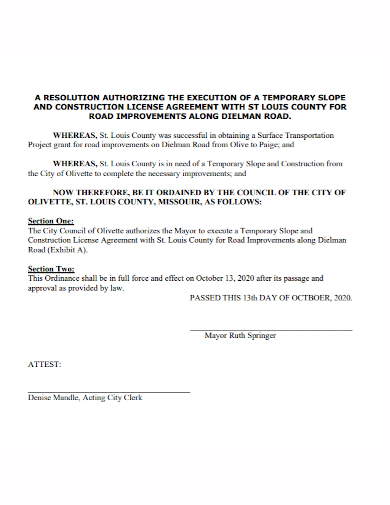 temporary construction license agreement