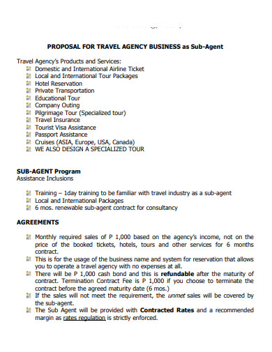 travel agency business proposal