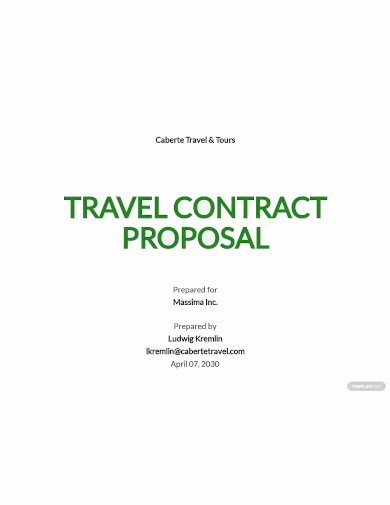 travel contract proposal template