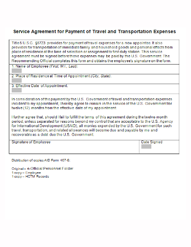 travel payment services agreement