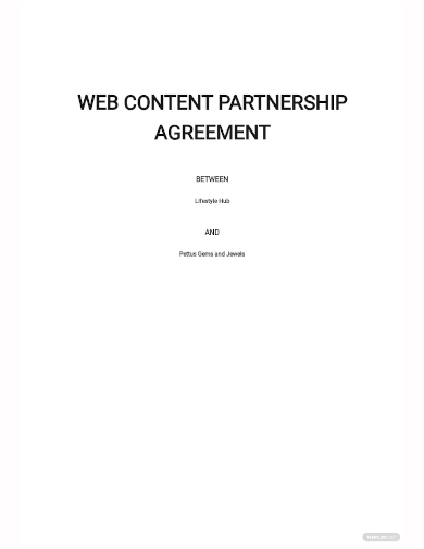 web content partnership agreement template