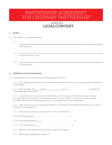 website legal content partnership agreement