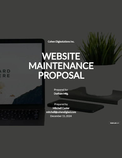website maintenance proposal template