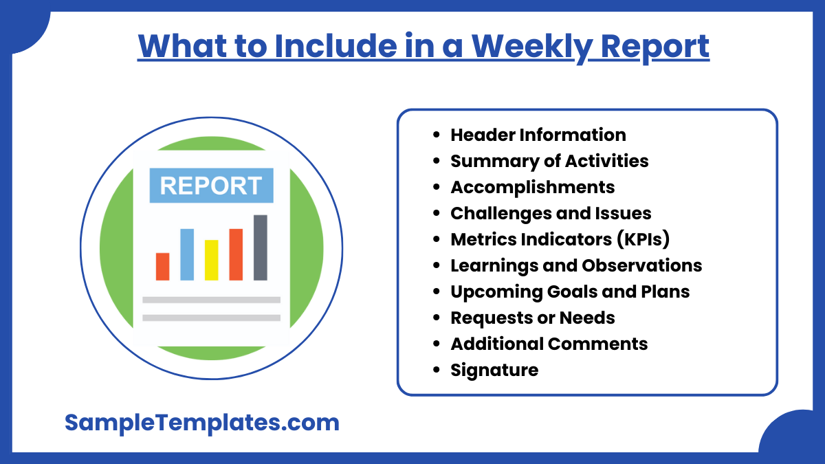 what to include in a weekly report 1