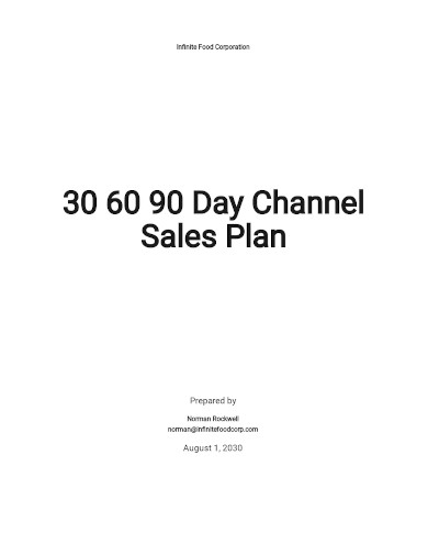 30 60 90 day channel sales plan