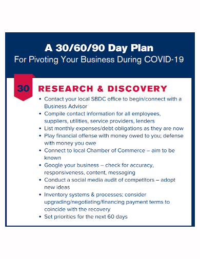 30 60 90 day research business plan
