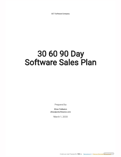 30 60 90 day software sales plan template