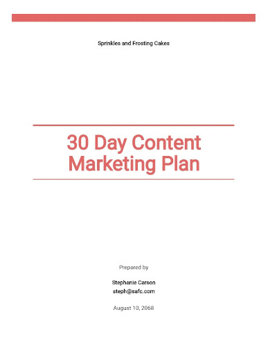 30 day content marketing plan