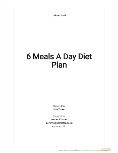 6 meals day diet plan template