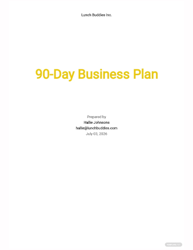 90 day business plan template