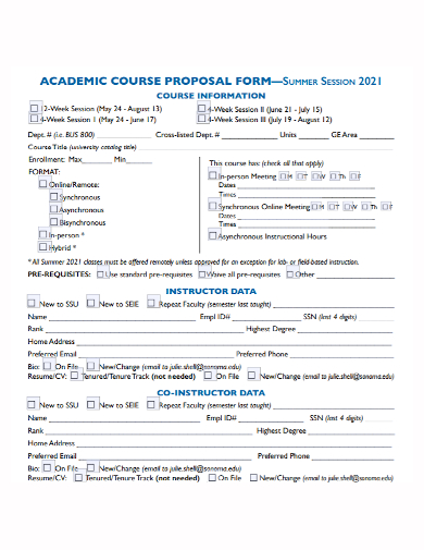 academic course proposal form