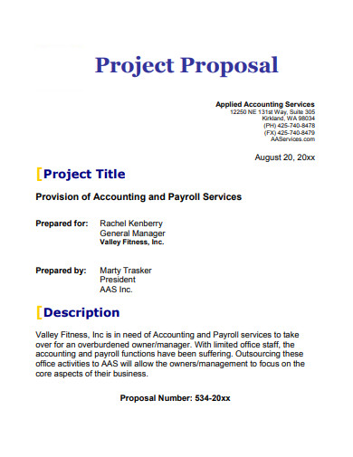 accounting project business proposal
